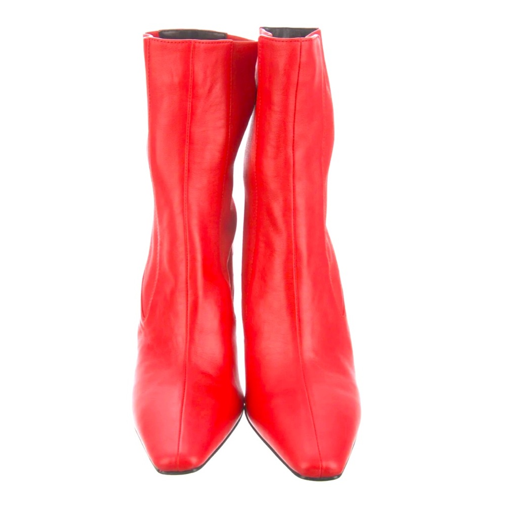 rag & bone red leather high heeled boots NEW WITH TAGS